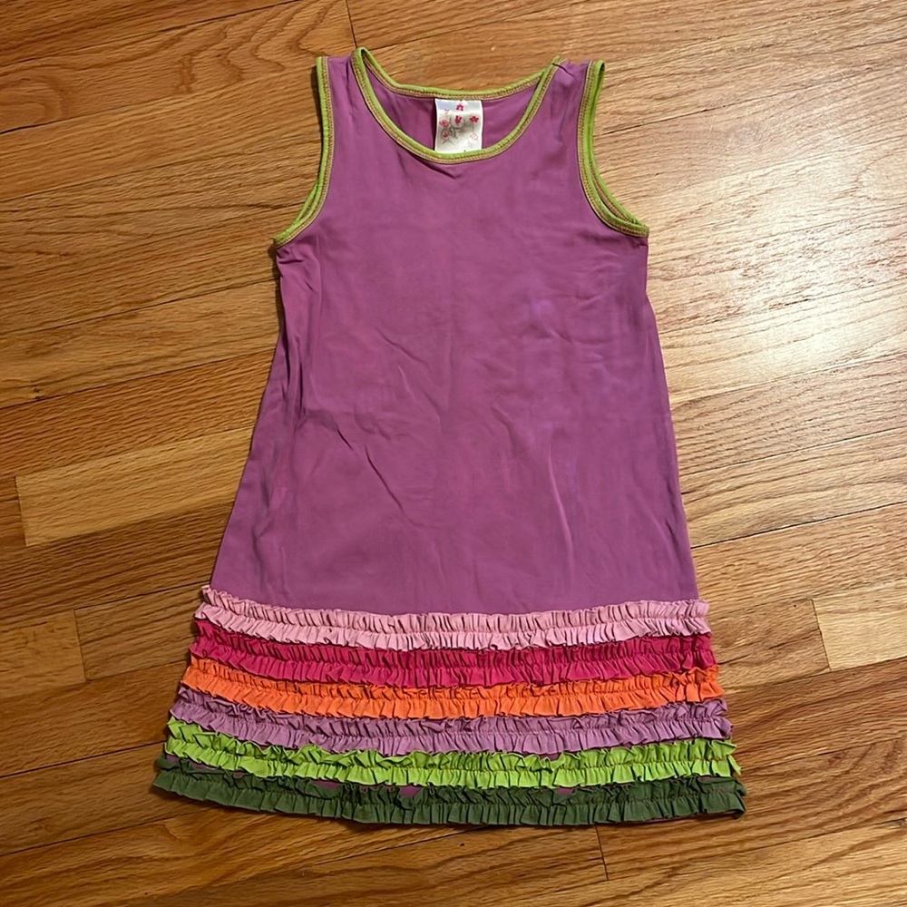 Me & Ko Los Angeles Purple Dress Ruffle Hem Size 6 Excellent Condition